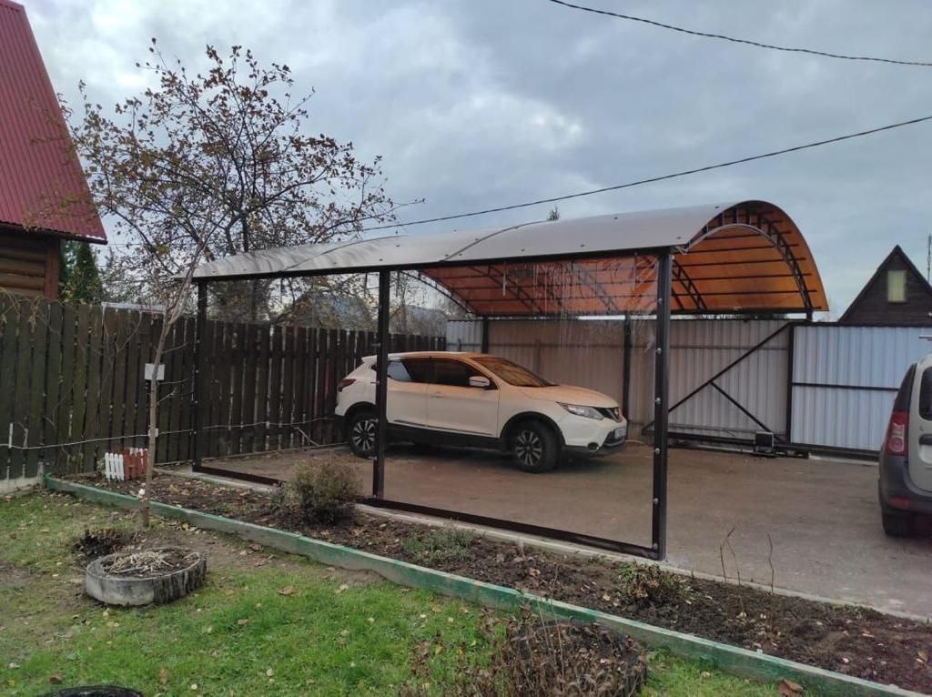 Прозрачные шторы ПВХ для навеса под автомобиль в посёлке Ставрово